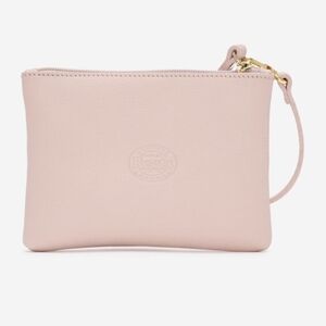 Roots leather wristlet. Pink pearl Baby pink NWT